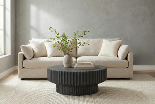 Phillips Collection Vetra Charcoal Stone Coffee Table
