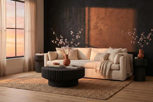 Phillips Collection Vetra Charcoal Stone Coffee Table