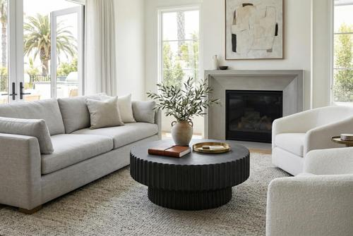 Phillips Collection Vetra Charcoal Stone Coffee Table
