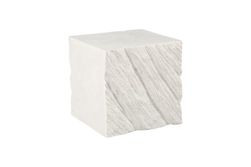 Phillips Collection Shear , Square White Stone Side Table