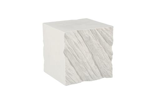 Phillips Collection Shear , Square White Stone Side Table