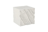 Phillips Collection Shear , Square White Stone Side Table