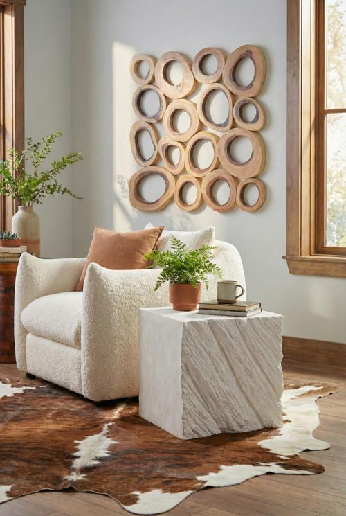 Phillips Collection Shear , Square White Stone Side Table