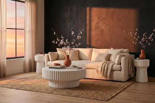 Phillips Collection Vetra White Stone Coffee Table