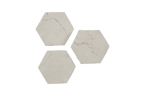 Phillips Collection Hexagon Wall Tiles, Set of 3 Roman Stone Wall Art