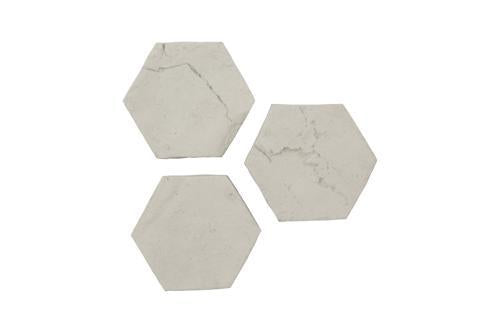 Phillips Collection Hexagon Wall Tiles, Set of 3 Roman Stone Wall Art