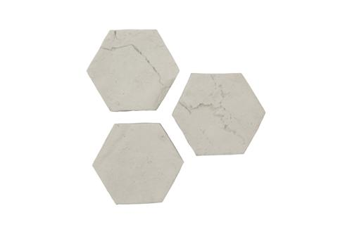 Phillips Collection Hexagon Wall Tiles, Set of 3 Roman Stone Wall Art