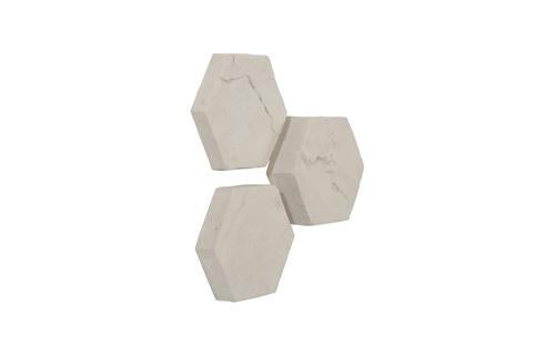 Phillips Collection Hexagon Wall Tiles, Set of 3 Roman Stone Wall Art