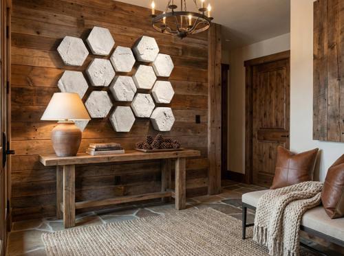 Phillips Collection Hexagon Wall Tiles, Set of 3 Roman Stone Wall Art