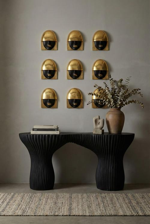 Phillips Collection Cadence  Table Black Stone Console