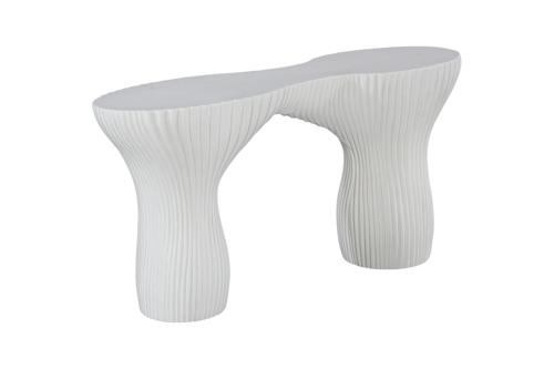 Phillips Collection Cadence  Table White Stone Console