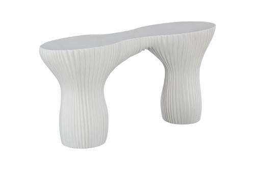 Phillips Collection Cadence  Table White Stone Console