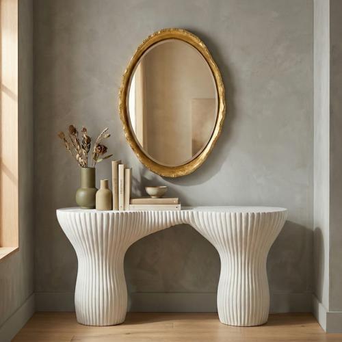 Phillips Collection Cadence  Table White Stone Console