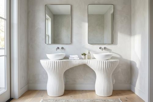 Phillips Collection Cadence  Table White Stone Console
