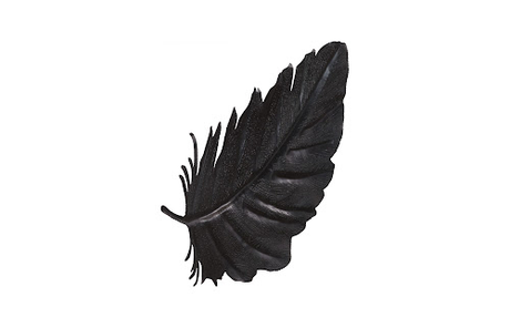 Phillips Collection Feather Wall Decor, Black, Metal SM Accent