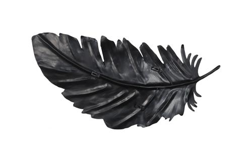 Phillips Collection Feather Wall Decor, Black, Metal SM Accent