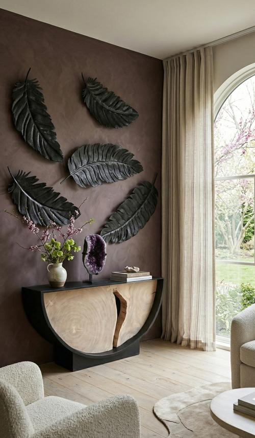 Phillips Collection Feather Wall Decor, Black, Metal SM Accent