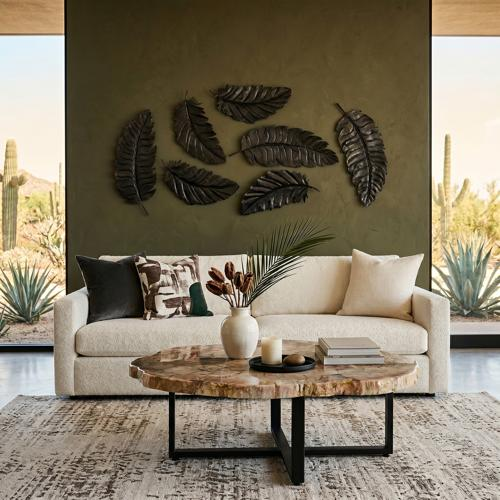 Phillips Collection Feather Wall Decor, Black, Metal SM Accent