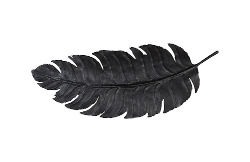Phillips Collection Feather Wall Decor, Black, Metal LG Accent