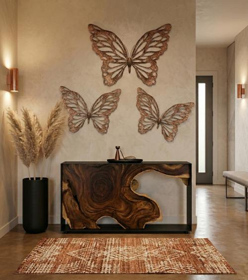 Phillips Collection Butterfly Wall Art, LG Copper/Black Metal Accent
