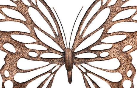Phillips Collection Butterfly Wall Art, LG Copper/Black Metal Accent