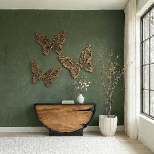 Phillips Collection Butterfly Wall Art, LG Copper/Black Metal Accent