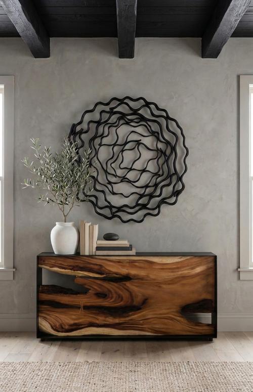 Phillips Collection Vine Wall Flower, Black Large Accent
