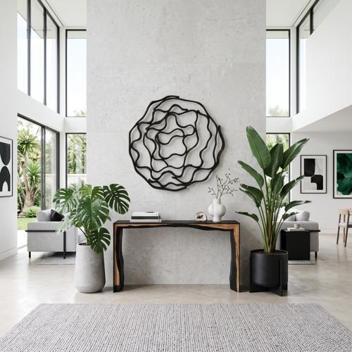 Phillips Collection Vine Wall Flower, Black Large Accent