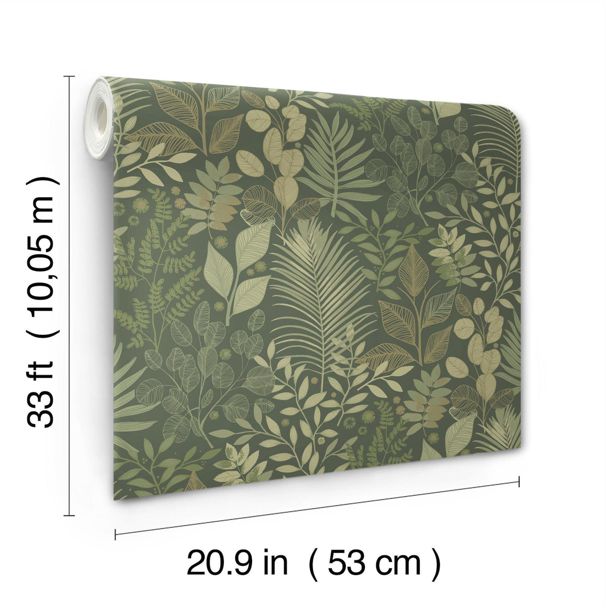 A-Street Prints Ängslycka Dark Green Forest Botanicals Wallpaper