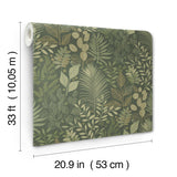 A-Street Prints Ängslycka Dark Green Forest Botanicals Wallpaper