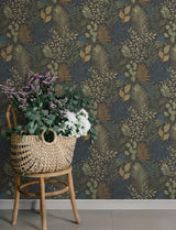 A-Street Prints Ängslycka Charcoal Forest Botanicals Wallpaper