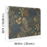 A-Street Prints Ängslycka Charcoal Forest Botanicals Wallpaper