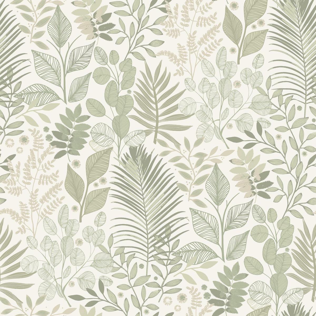 A-Street Prints Ängslycka Green Forest Botanicals Wallpaper