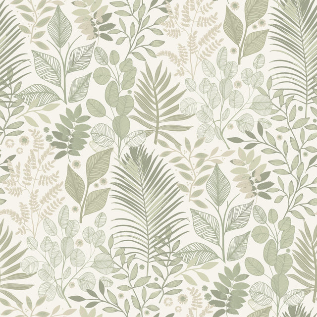 A-Street Prints Ängslycka Green Forest Botanicals Wallpaper