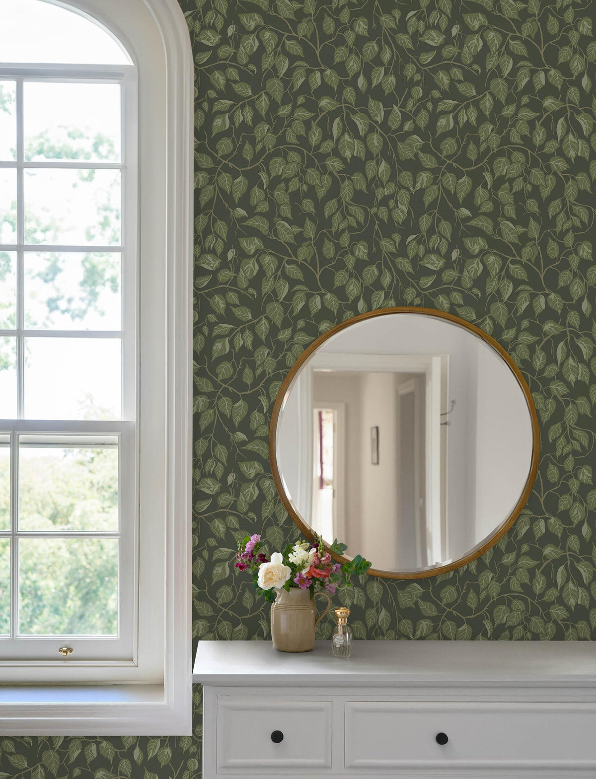 A-Street Prints Hängbjörk Evergreen Vine Wallpaper