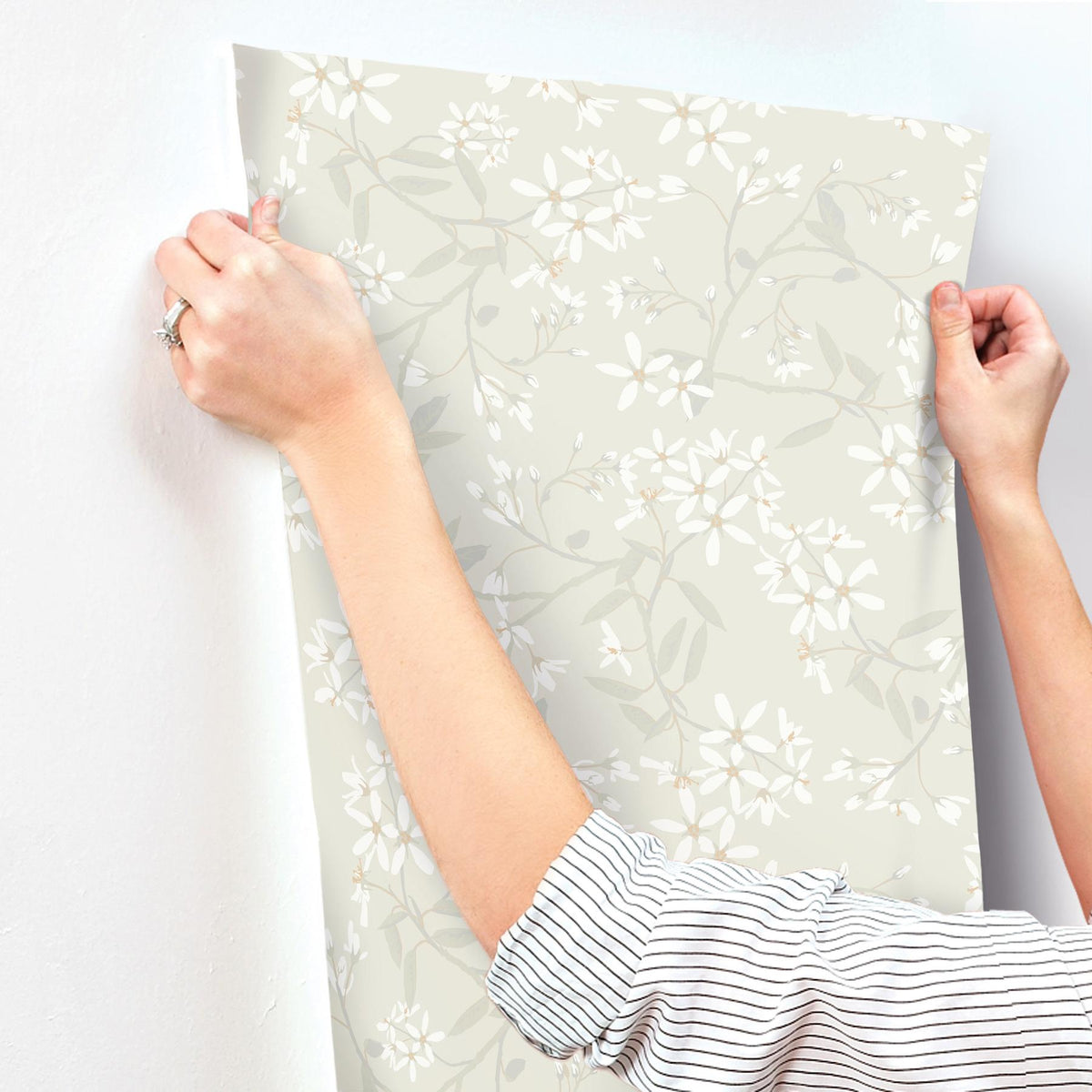 A-Street Prints Paradis Dove Bouquet Toss Wallpaper