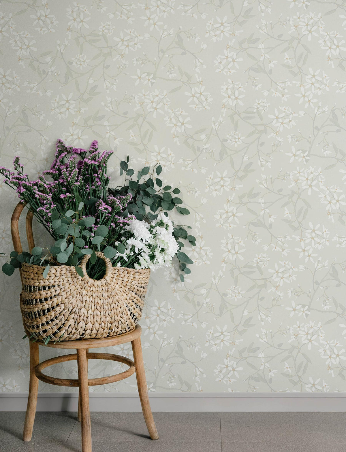 A-Street Prints Paradis Dove Bouquet Toss Wallpaper