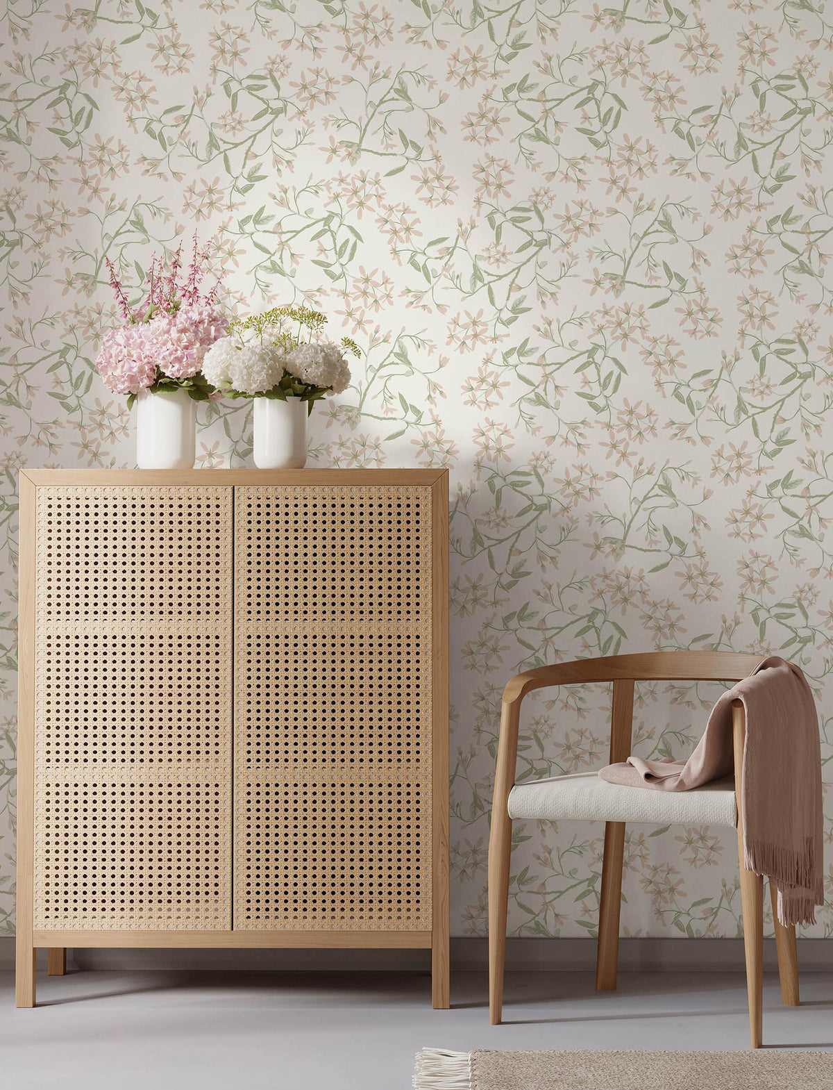A-Street Prints Paradis Blush Bouquet Toss Wallpaper