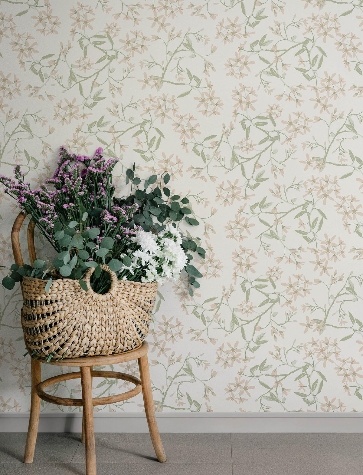 A-Street Prints Paradis Blush Bouquet Toss Wallpaper
