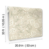 A-Street Prints Paradis Beige Bouquet Toss Wallpaper
