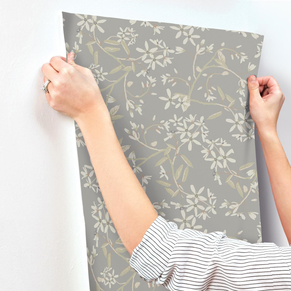 A-Street Prints Paradis Slate Bouquet Toss Wallpaper