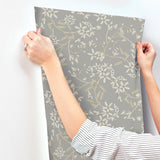 A-Street Prints Paradis Slate Bouquet Toss Wallpaper