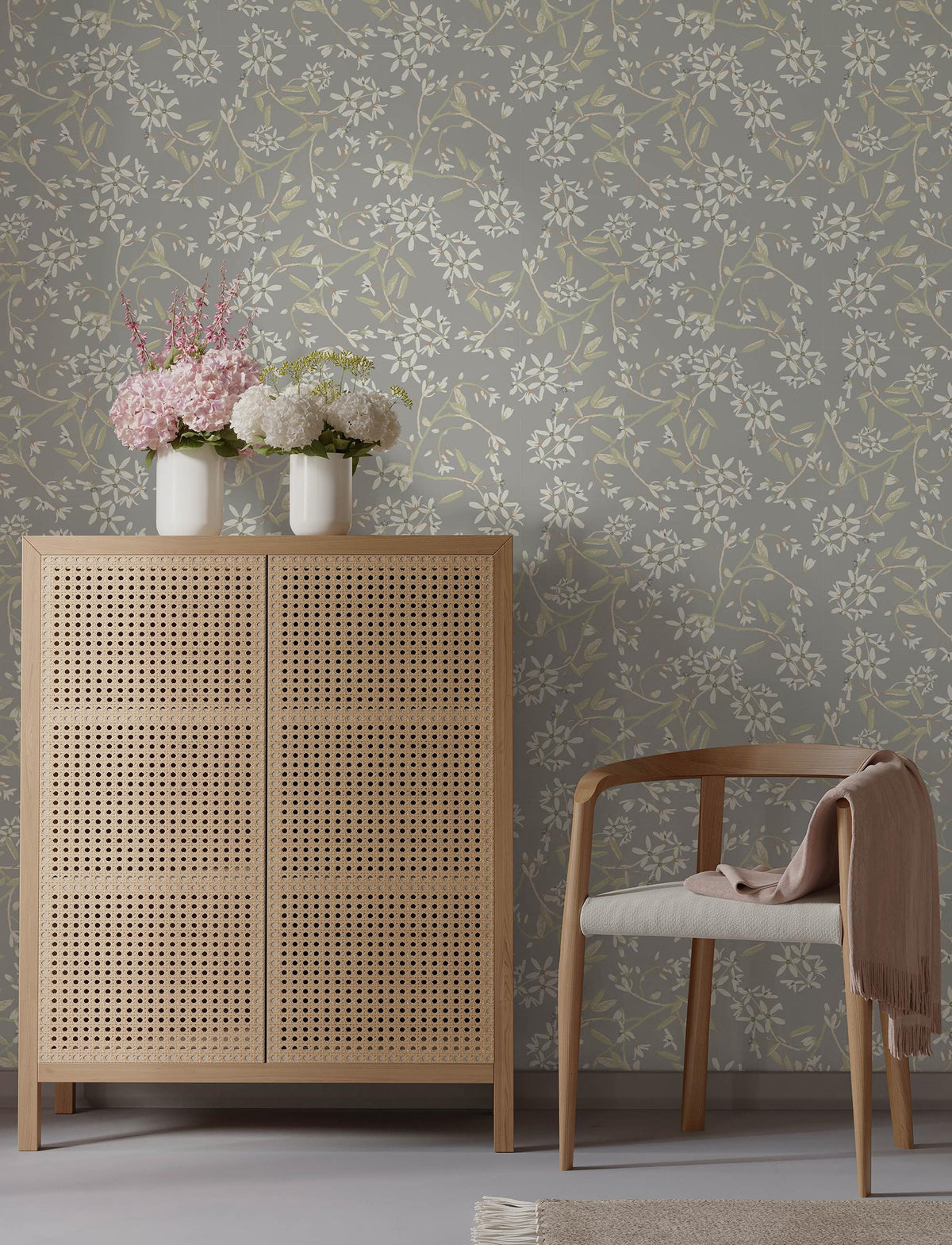 A-Street Prints Paradis Slate Bouquet Toss Wallpaper