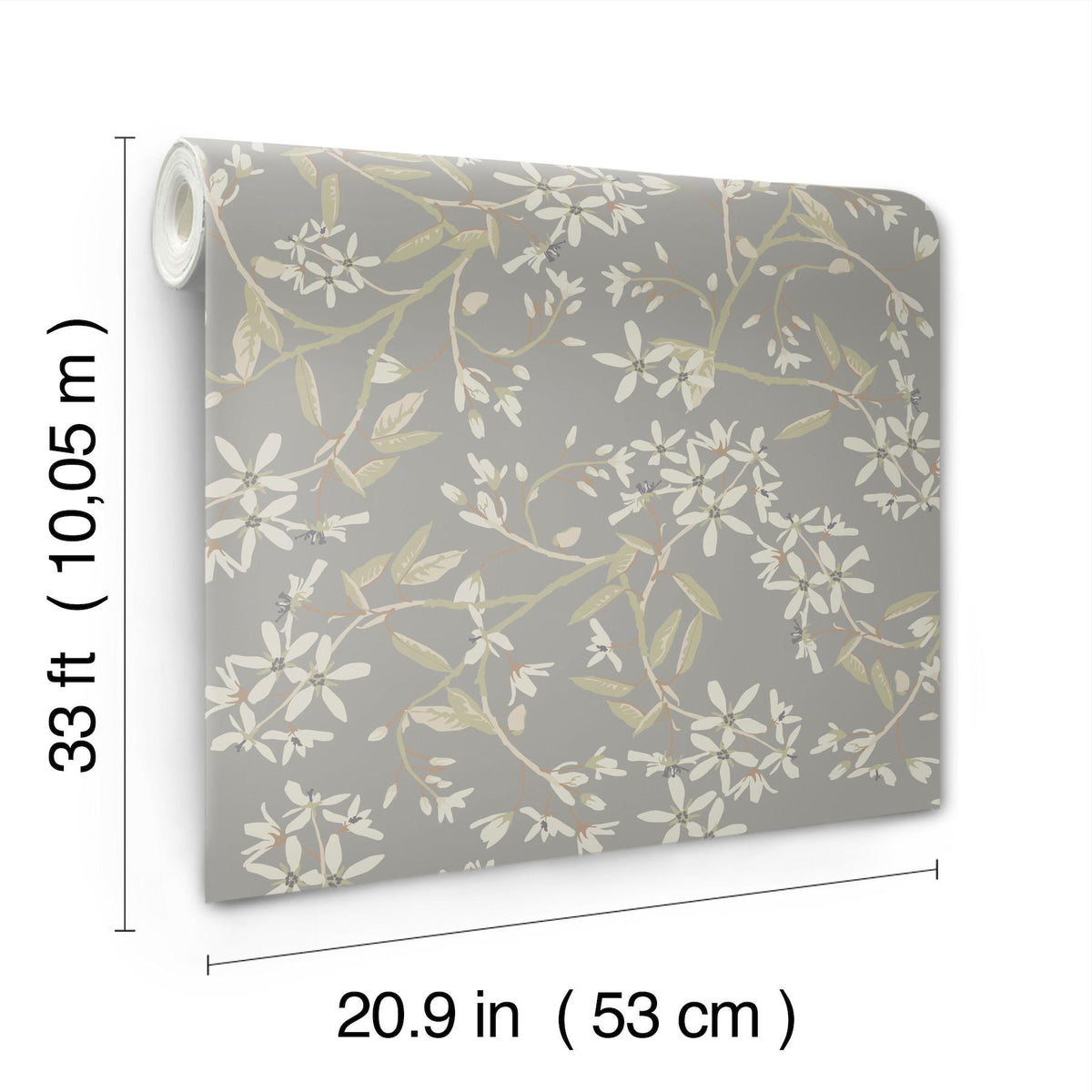 A-Street Prints Paradis Slate Bouquet Toss Wallpaper