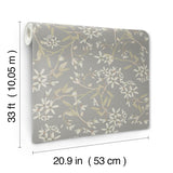 A-Street Prints Paradis Slate Bouquet Toss Wallpaper