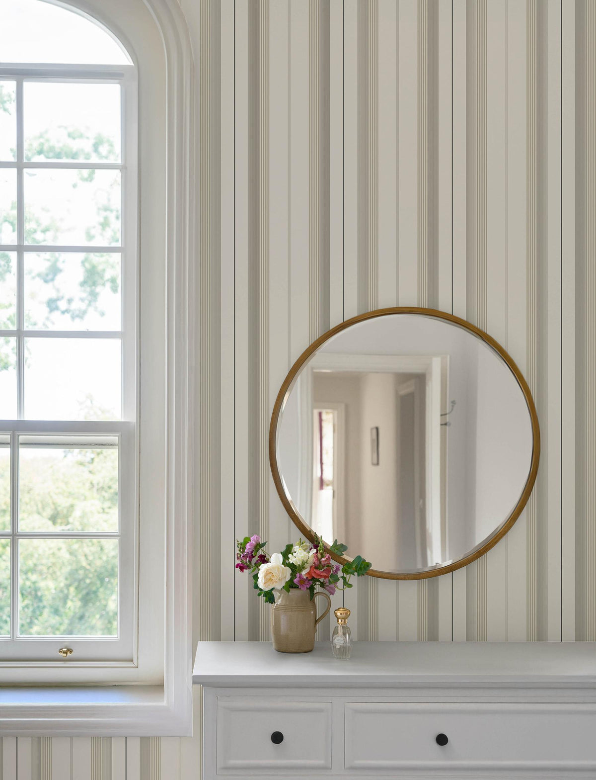 A-Street Prints Herrgård Neutral Stripe Wallpaper