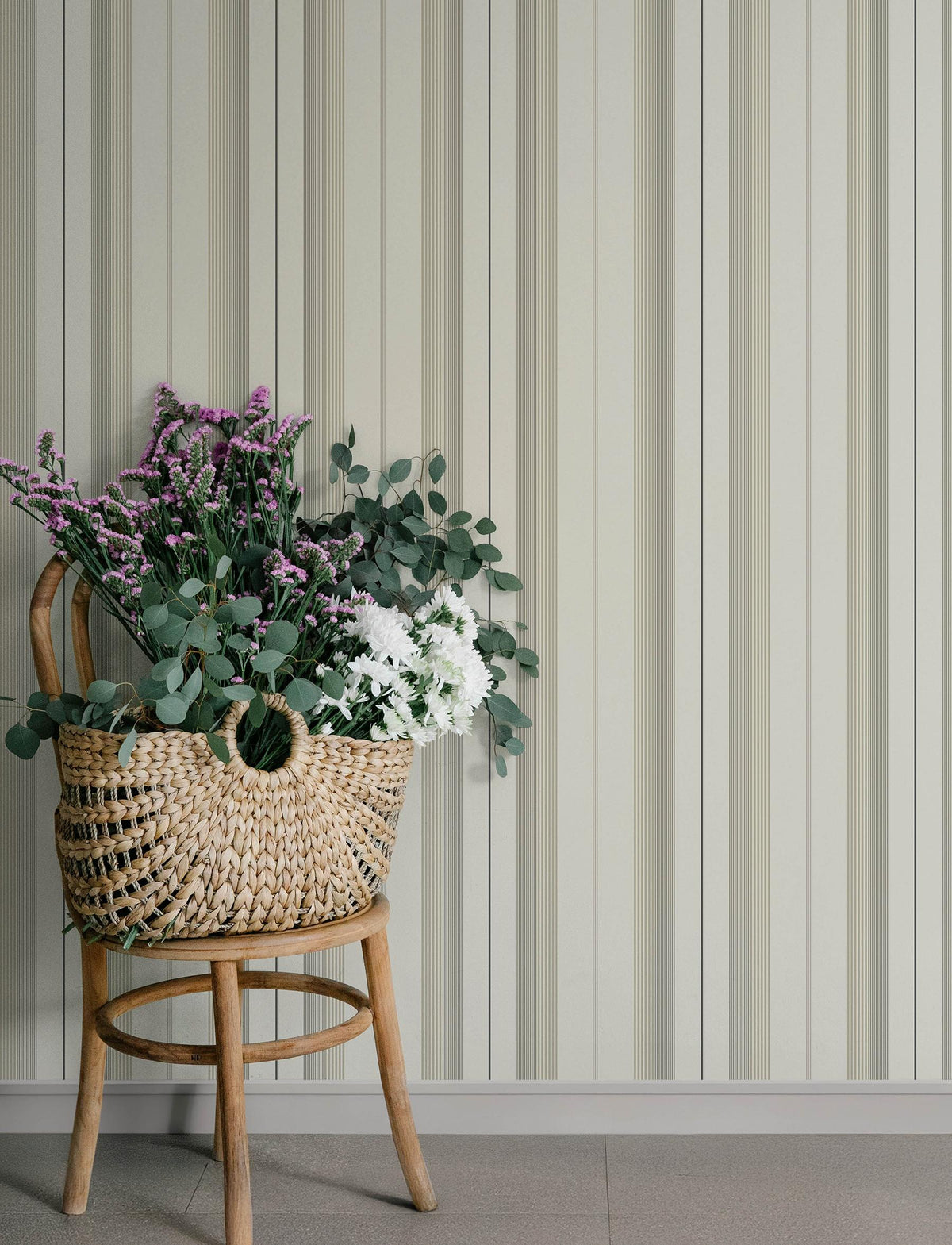 A-Street Prints Herrgård Neutral Stripe Wallpaper
