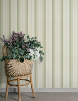 A-Street Prints Herrgård Green Stripe Wallpaper