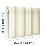 A-Street Prints Herrgård Green Stripe Wallpaper