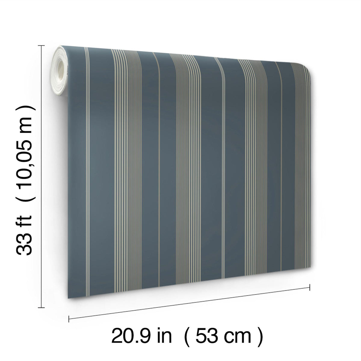 A-Street Prints Herrgård Navy Stripe Wallpaper